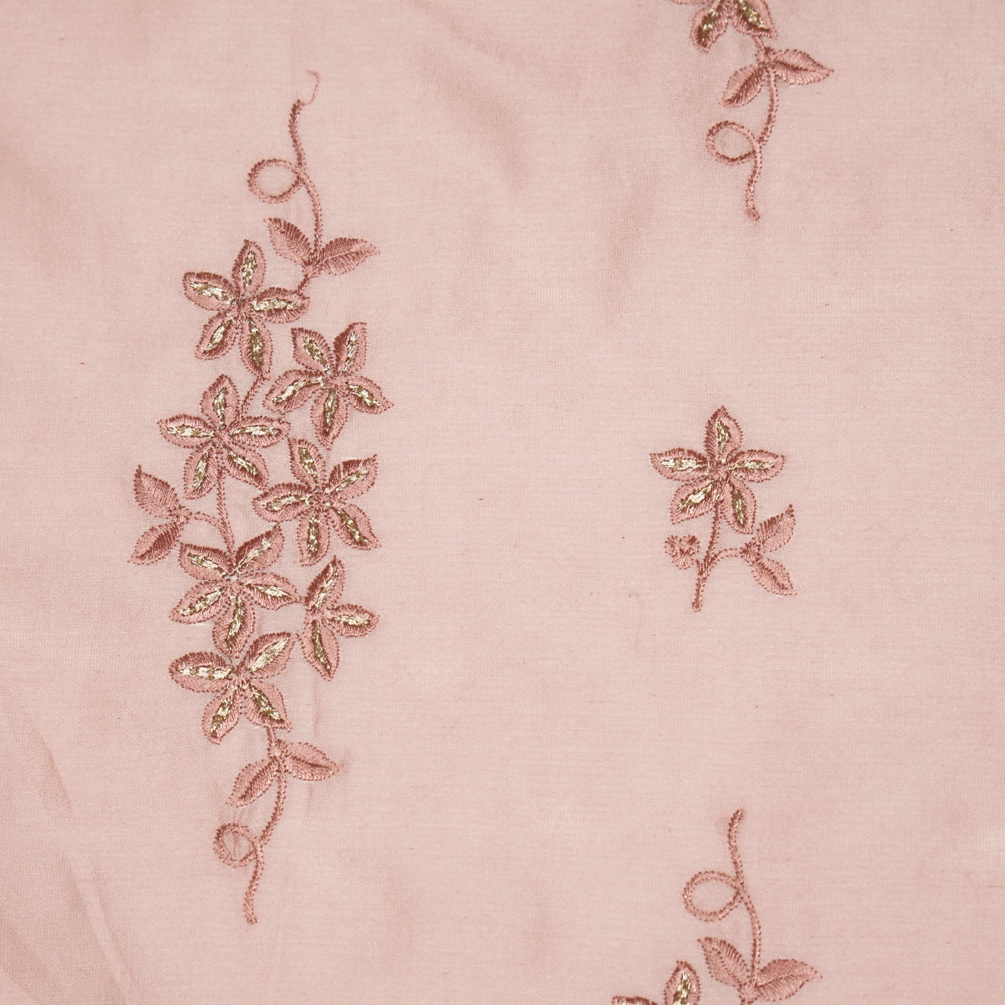 Afra Blush Chanderi Embroidered Fabric in Buta Buti Pattern