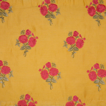 Nuryn Gold  Chanderi Embroidered Fabric in Floral Buta Pattern