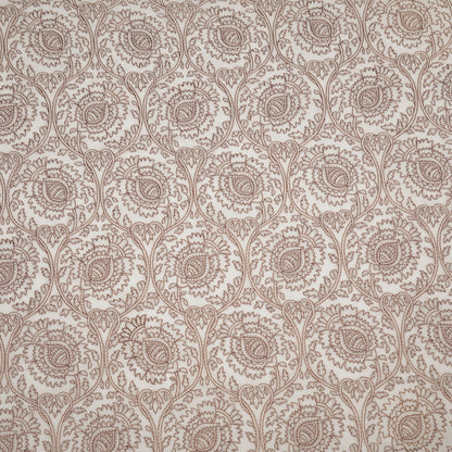 Saba Ecru Chanderi Embroidered Fabric in Jaal Pattern