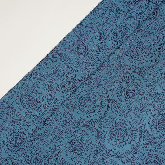 Saba Light Blue Chanderi Embroidered Fabric in Jaal Pattern