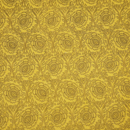 Saba Mustard Chanderi Embroidered Fabric in Jaal Pattern