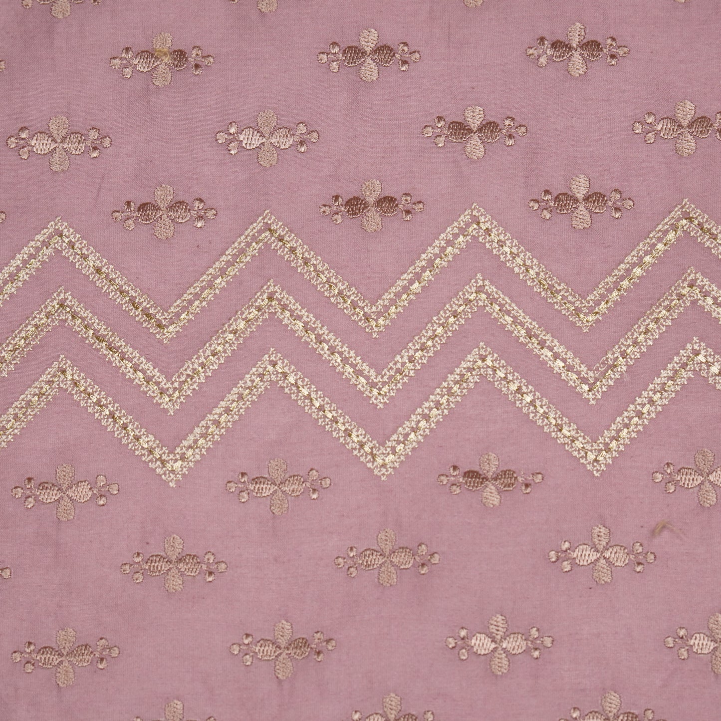 Umi Deep Mauve Dola Silk Embroidered Fabric in Jaal Pattern