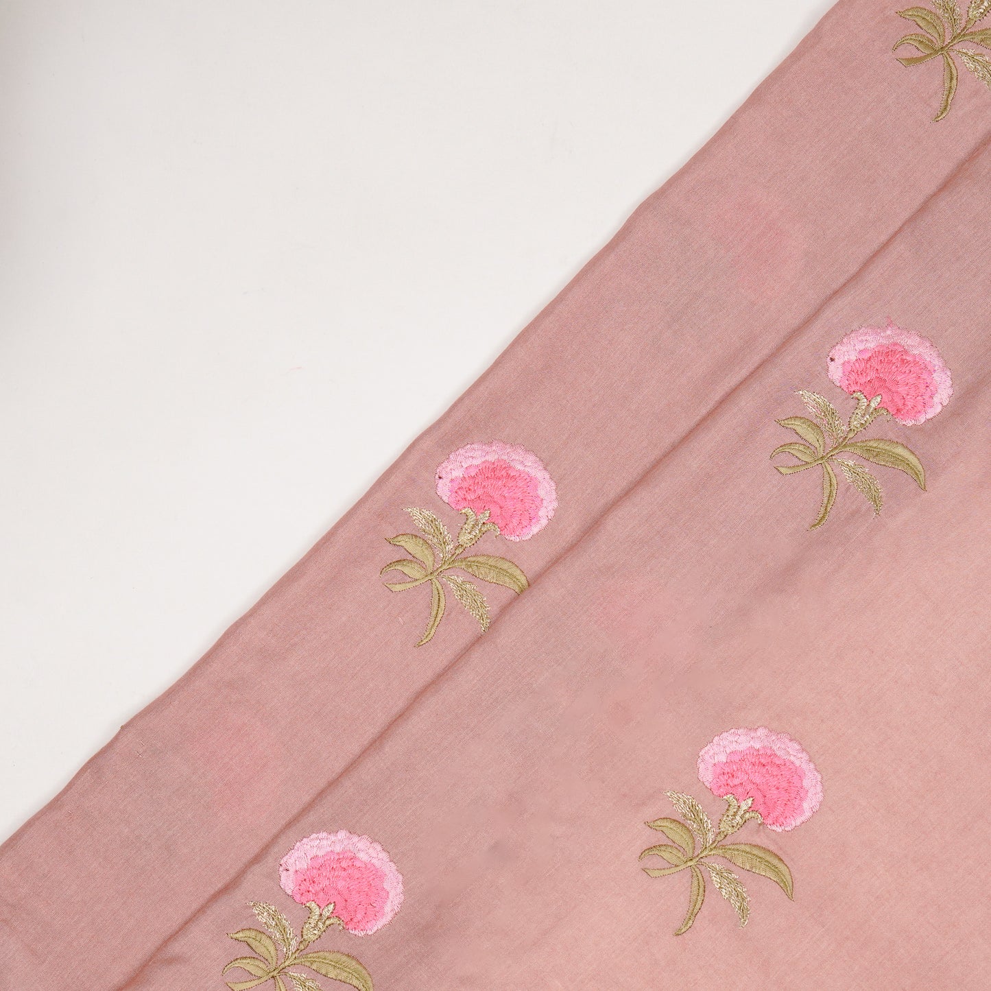 Aarani Onion Chanderi Embroidered Fabric in Buta