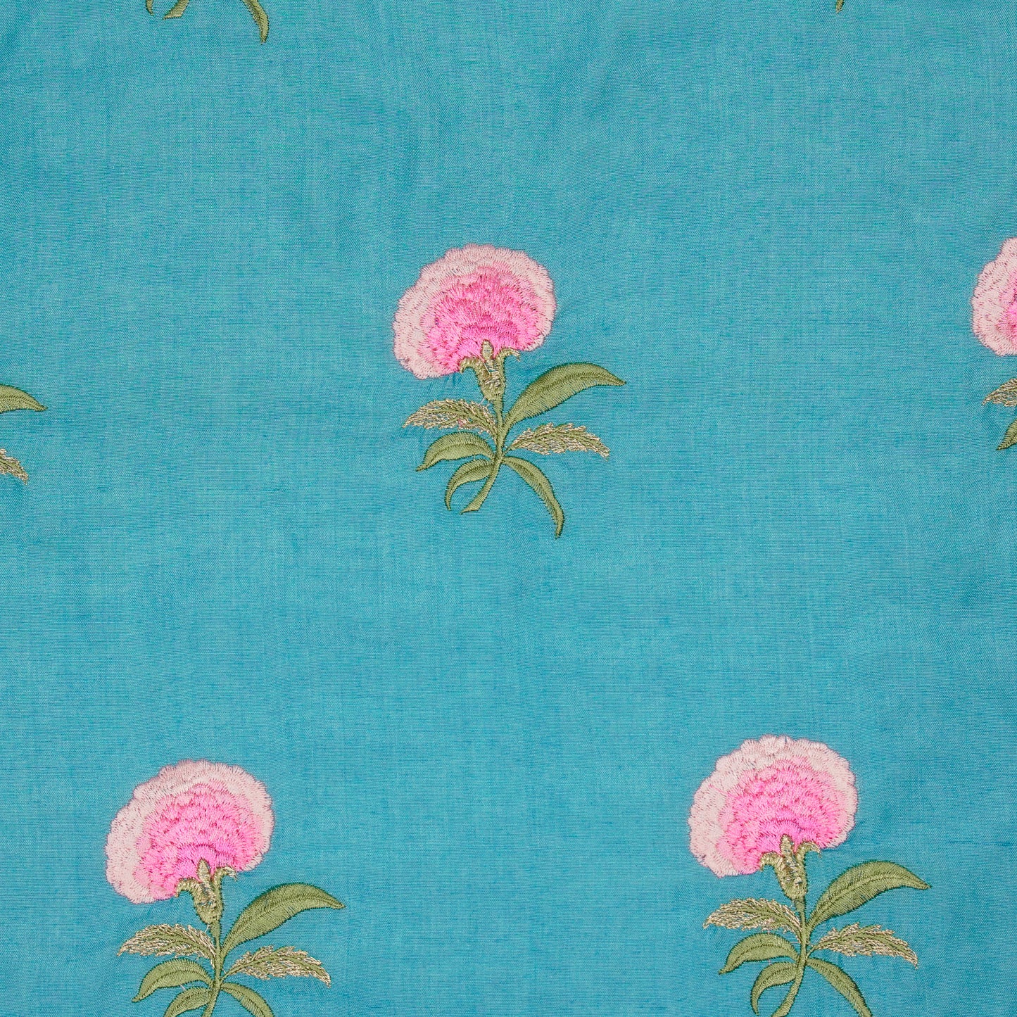 Aarani Sky Blue Chanderi Embroidered Fabric in Buta