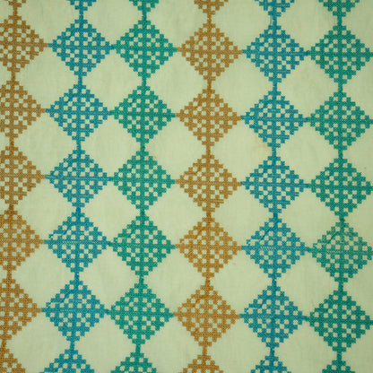 Nyra Sea Green Chanderi Embroidered Fabric in Geometric Buta Pattern