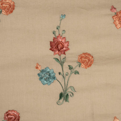 Hemangini Blush Cotton Embroidered Fabric in Buta Pattern