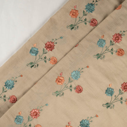 Hemangini Blush Cotton Embroidered Fabric in Buta Pattern