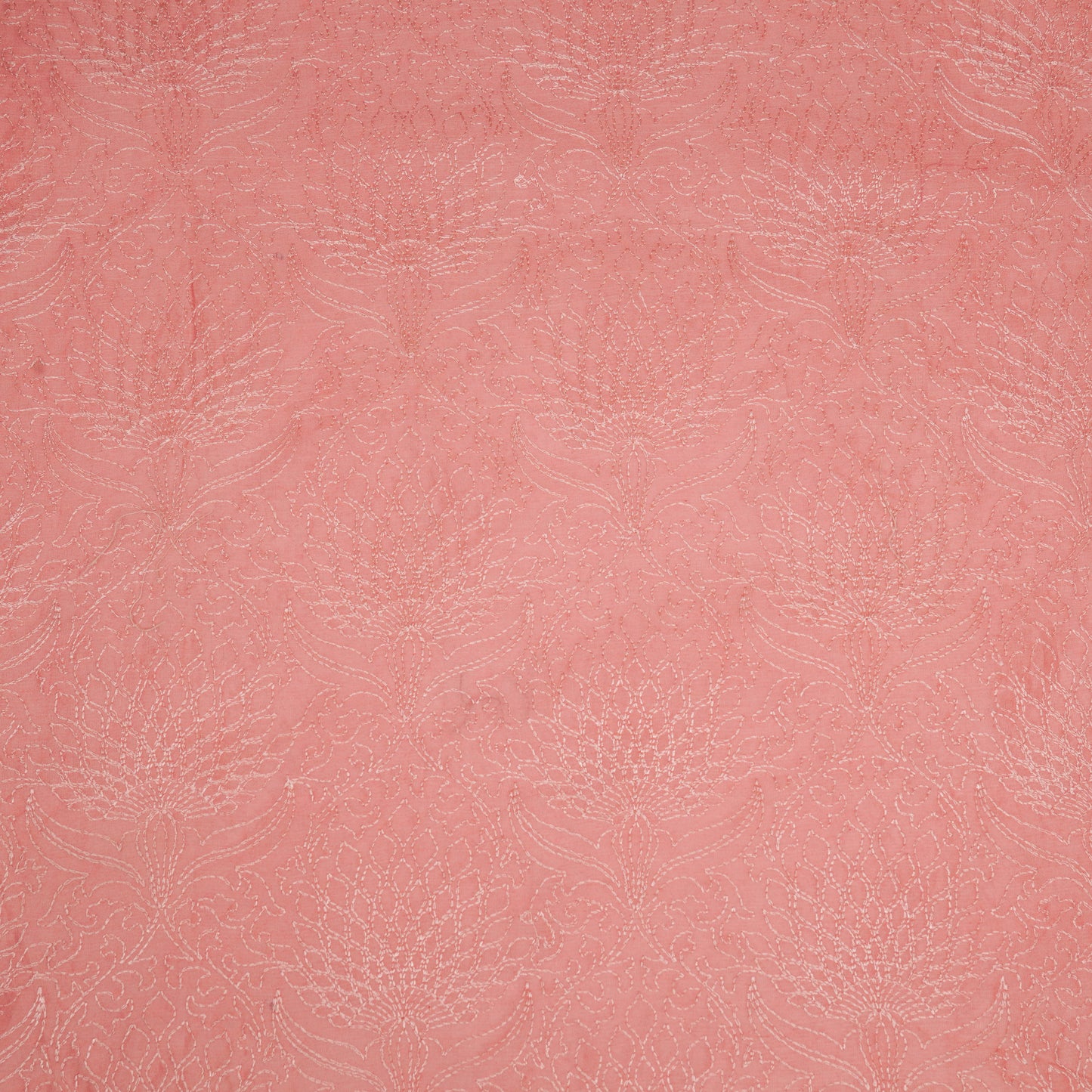 Hanifa Pink Chanderi Embroidered Fabric in Jaal Pattern