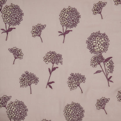 Mishka Onion Viscose Georgette Embroidered Fabric in Floral Buta Pattern