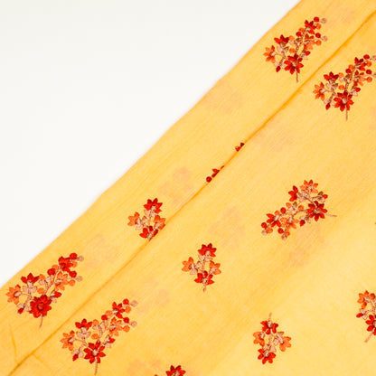 Namar Gold Chanderi Embroidered Fabric in Buti Pattern