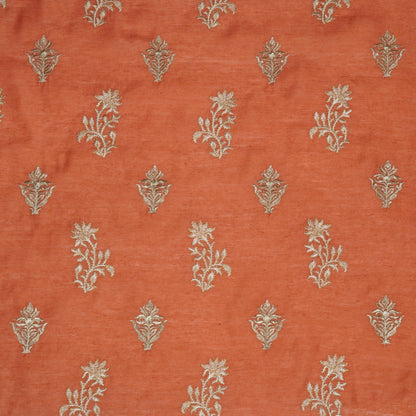 Reeha Gajari Chanderi Embroidered Fabric in Buta Pattern