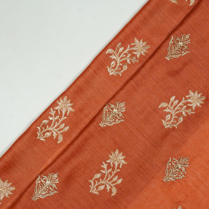 Reeha Gajari Chanderi Embroidered Fabric in Buta Pattern