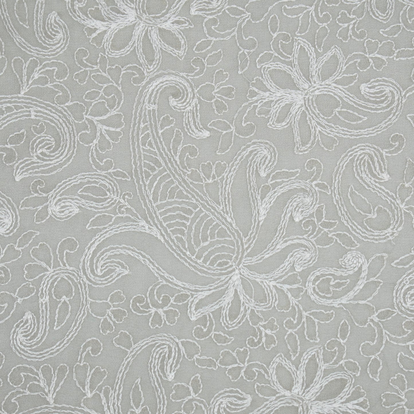 Arib Slate Grey Mul Chanderi Embroidered Fabric in Jaal Pattern