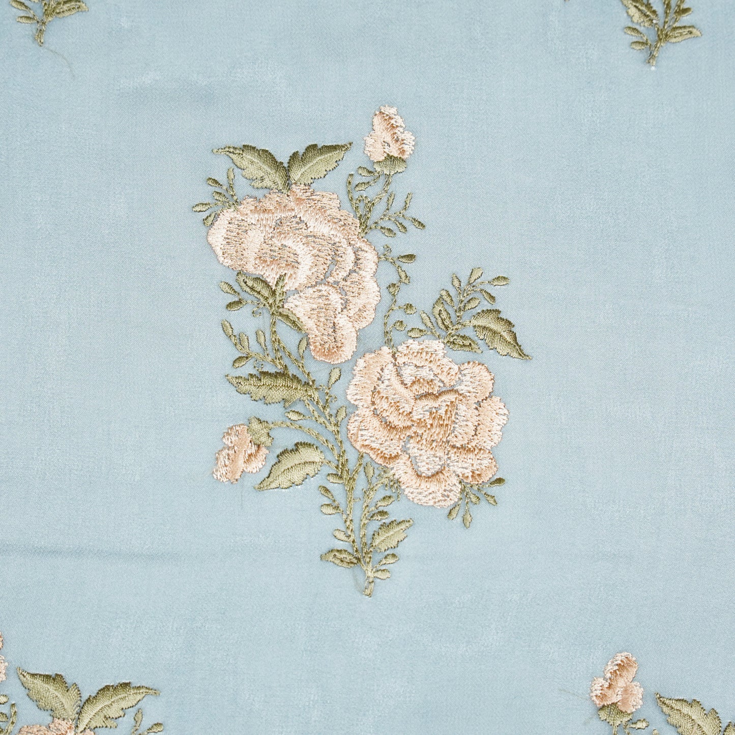Zara Stale Grey Viscose Georgette Embroidered Fabric in Buta Pattern