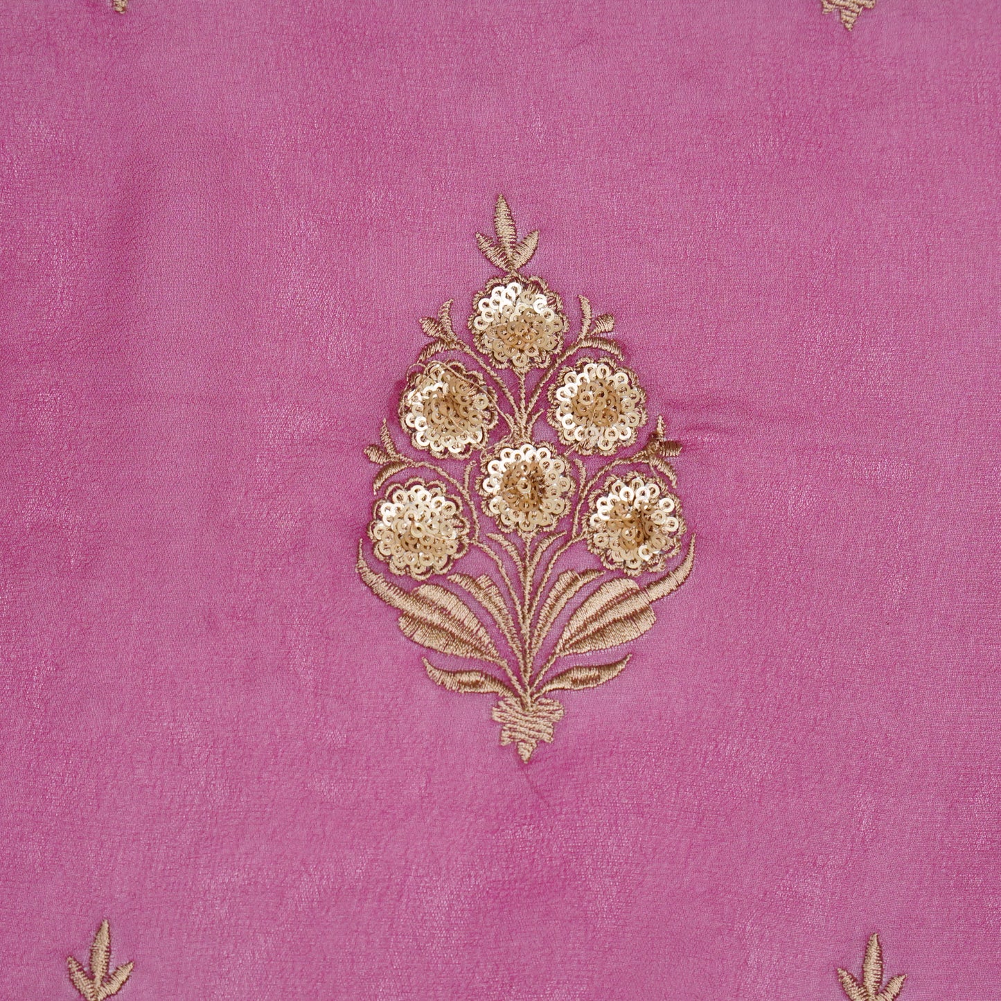 Abeeha Magenta Viscose Georgette Embroidered Fabric in Buta Pattern