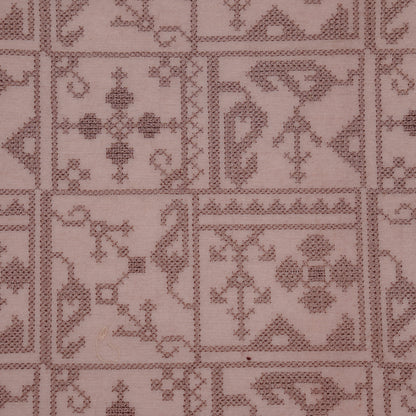 Seda Onion Chanderi Embroidered Fabric in Jaal Pattern