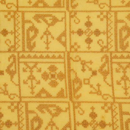 Seda Gold Chanderi Embroidered Fabric in Jaal Pattern